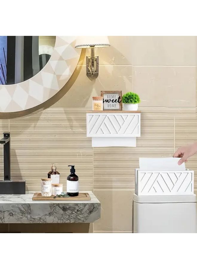 Black Wall Mounted Tissue Dispenser With Lid Bathroom Kitchen Toilet Paper Holder Space Saving Vertical Design Easy Install - Image 4